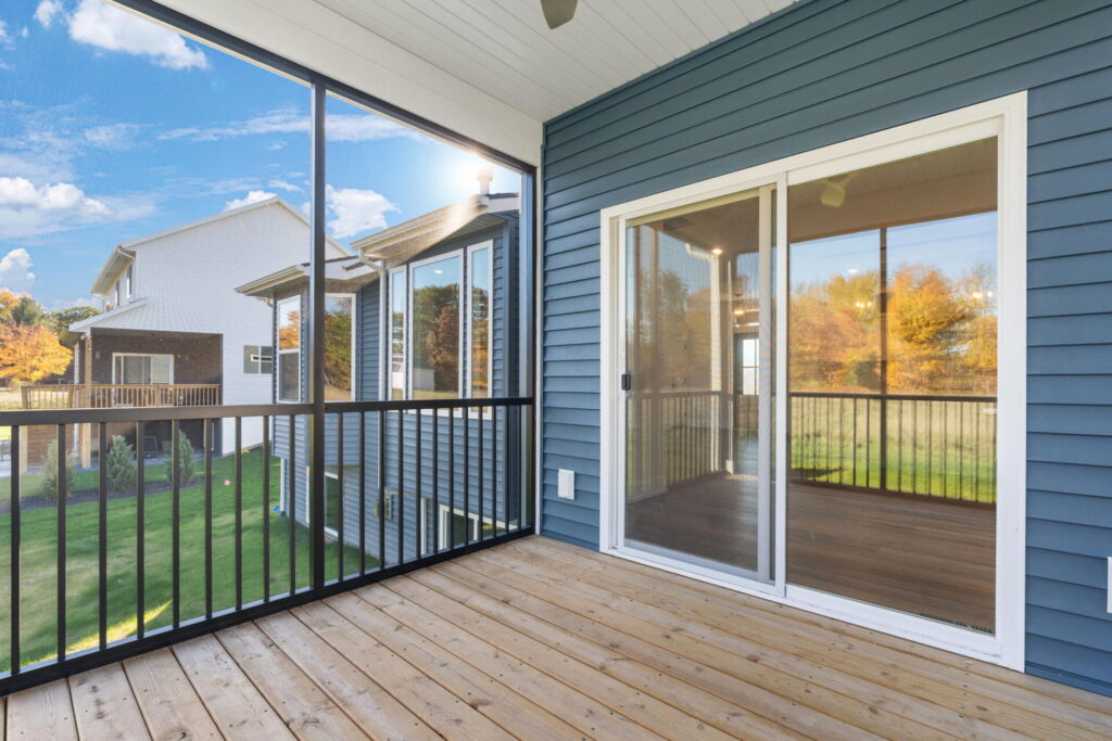 custom enclosed porch with sliding doors