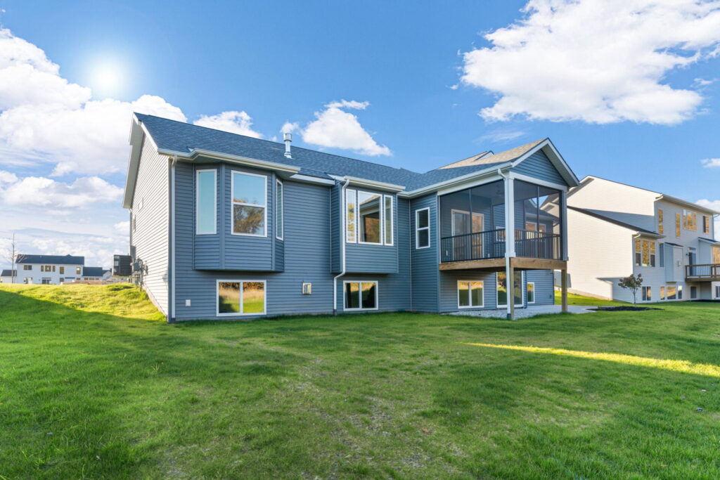 custom built home with enclosed porch